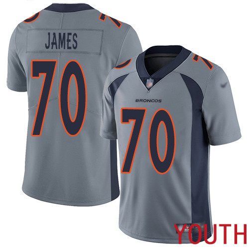 Youth Denver Broncos #70 Ja Wuan James Limited Silver Inverted Legend Football NFL Jersey->youth nfl jersey->Youth Jersey